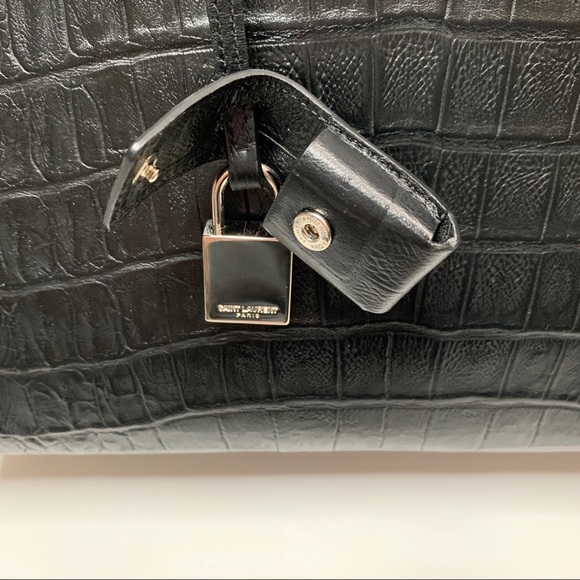 Saint Laurent Small Croc Embossed Sac de Jour - Picture 6 of 14